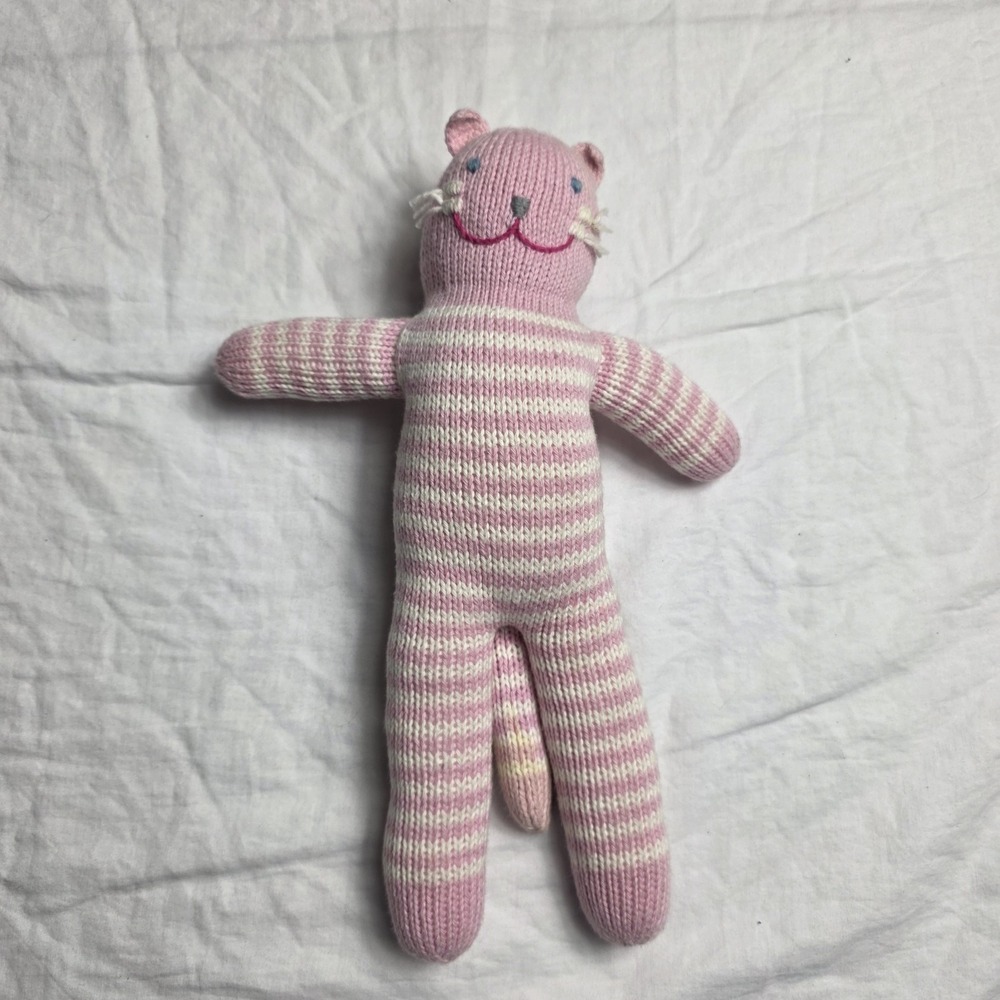 blabla pink cat plush stuffed animal striped